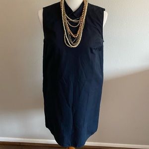 Gap sleeveless micro collar shift dress, blue